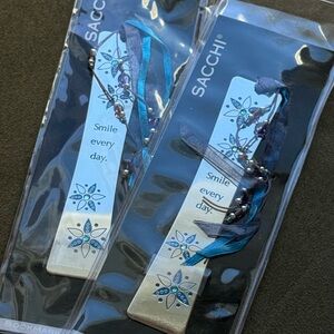 Motivational Quote Bookmark; Smile Every Day; Bejeweled Bookmark; Metal Bookmark